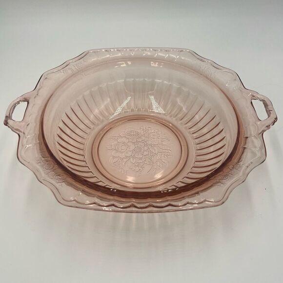 Mayfair Open Rose Depression Glass Serving Bowl - Picture 1 of 12